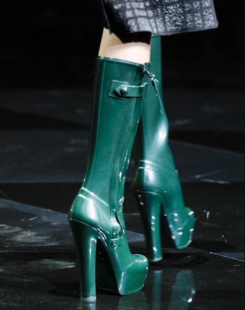 high heel rubber boots